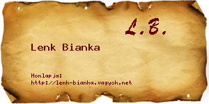 Lenk Bianka névjegykártya